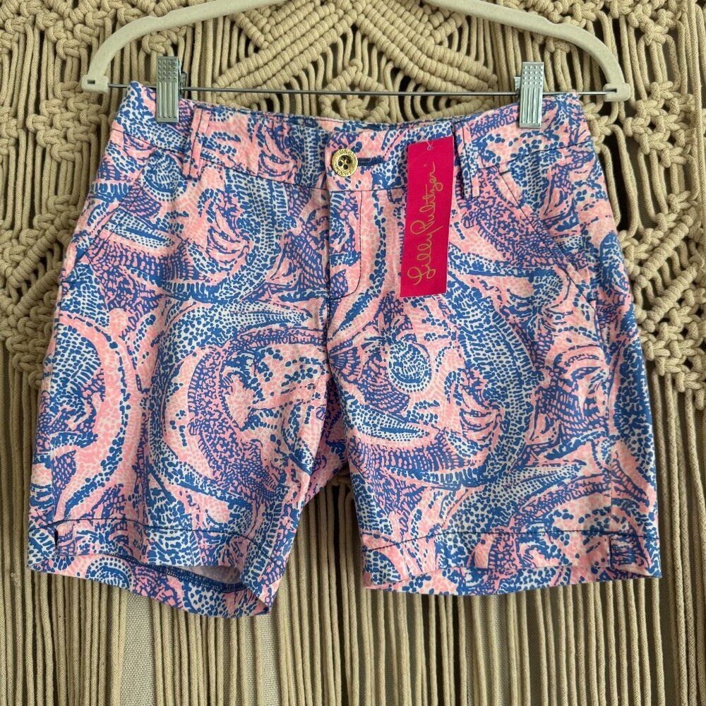 Lilly Pulitzer Jayne Stretch Shorts - Coastal Blue - Size 00 (Maybe Gator) - NWT